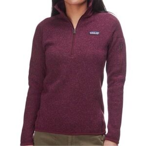 Patagonia Womens Quarter Zip Better Sweater in Dark Currant Size XS High Neck
